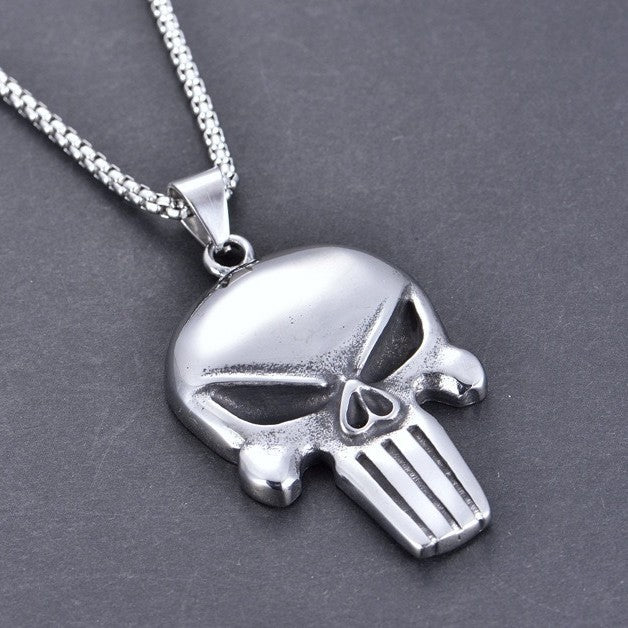 1. Planderful Skull Mask Necklace Titanium Steel Unisex Jewelry Bold Hip Hop Style Gift