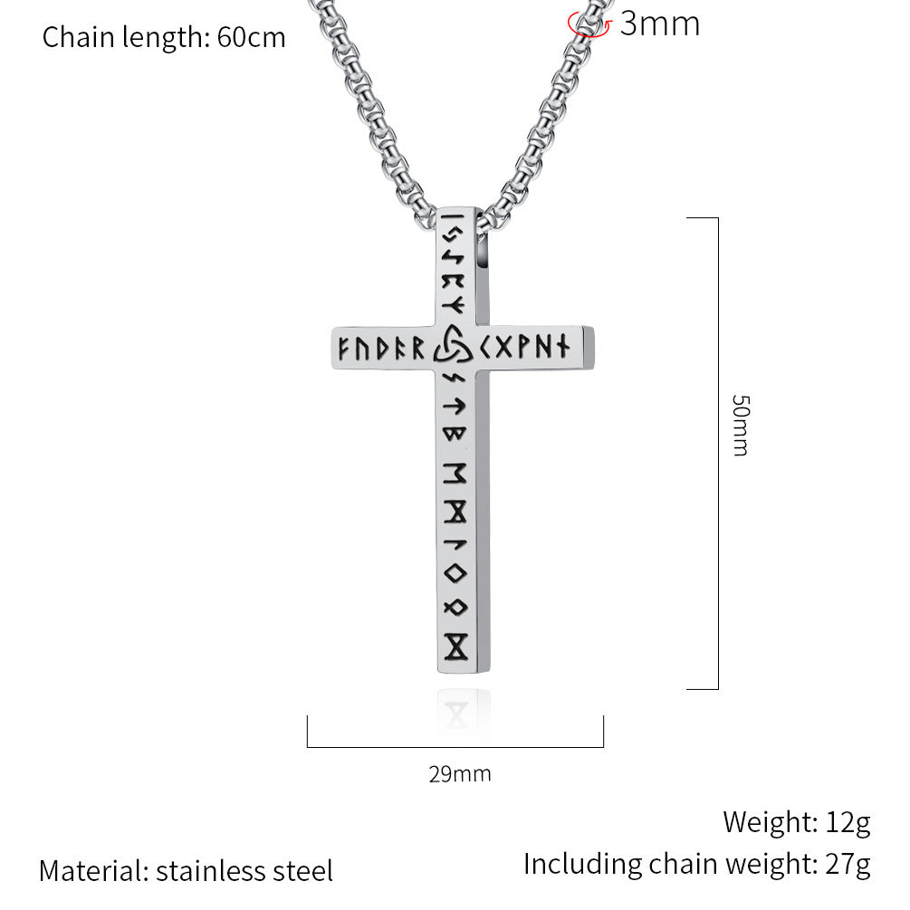 Viking Rune Cross Necklace Luhn Pendant By Planderful For History Buffs And Pirate Style Enthusiasts