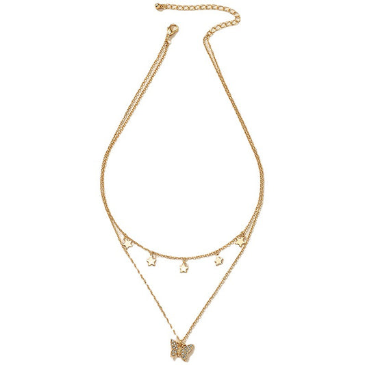 Japanese and Korean Butterfly Layered Necklace - Vienna Verve Collection
