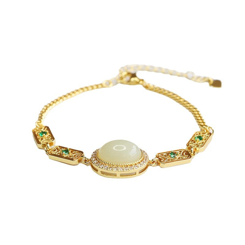 Hetian Jade Filigree Square Bracelet