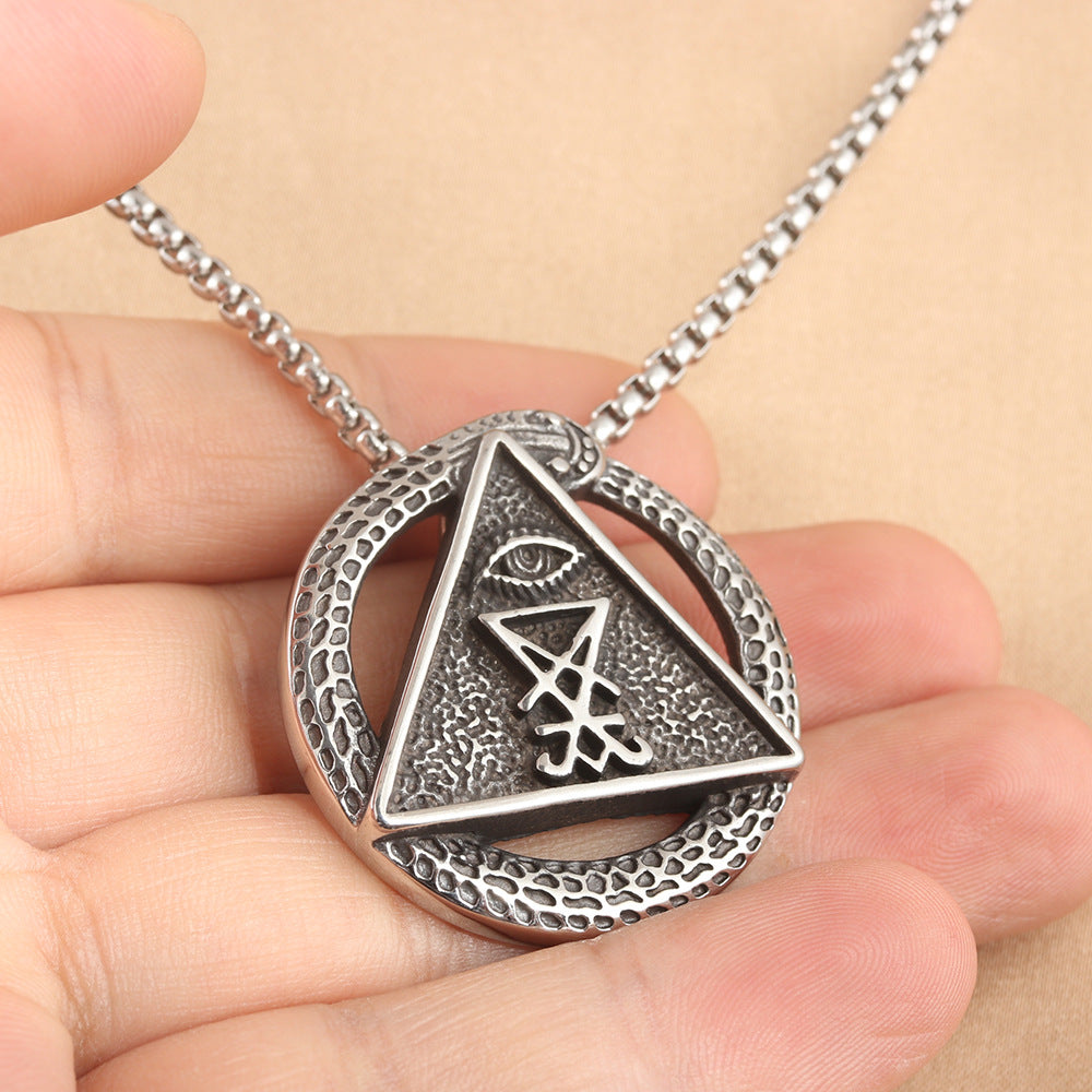 European And American Stainless Steel Viking Triangle Pendant