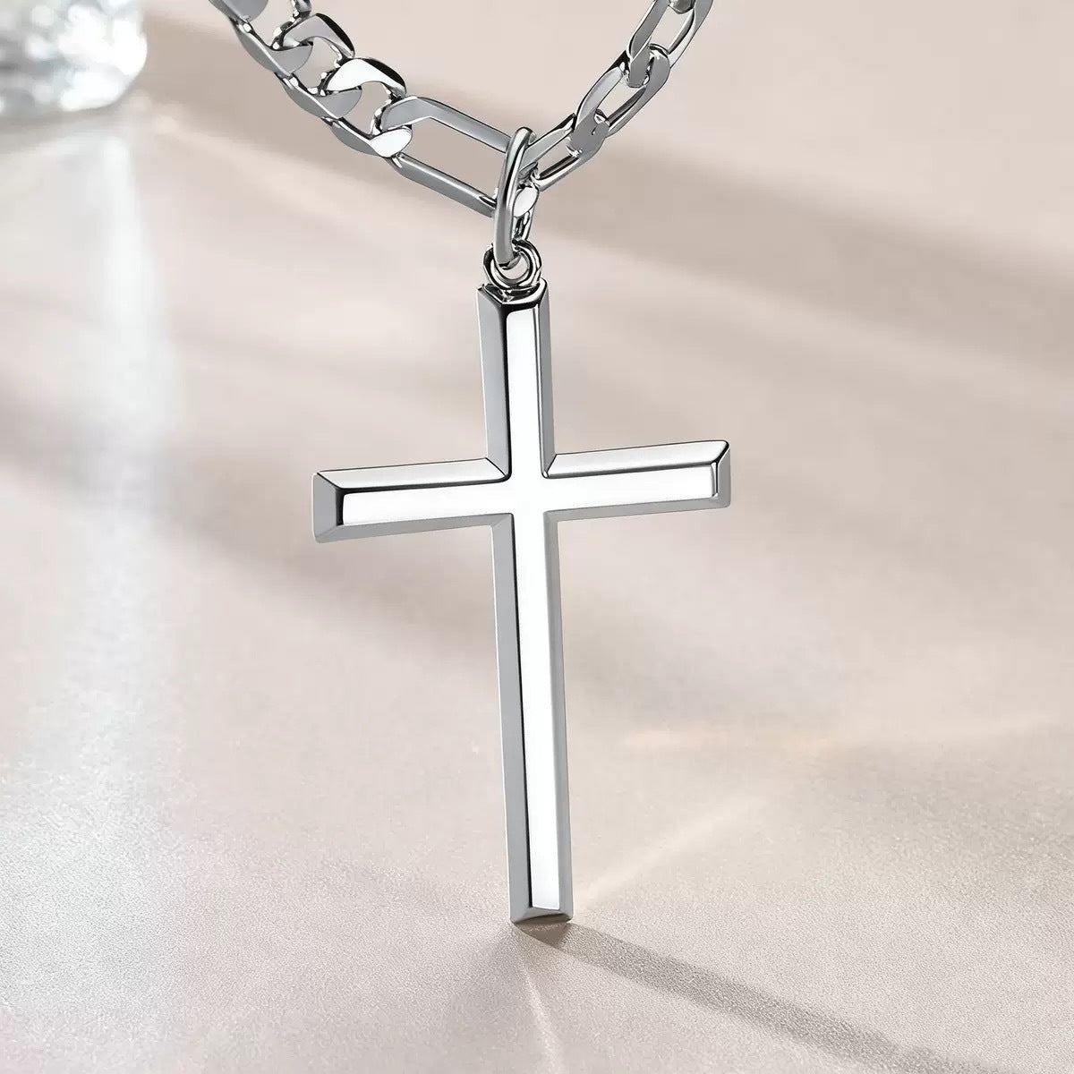 Planderful Mens Stainless Steel Cross Pendant Necklace Durable Minimalist Hip Hop Style Gift For Him