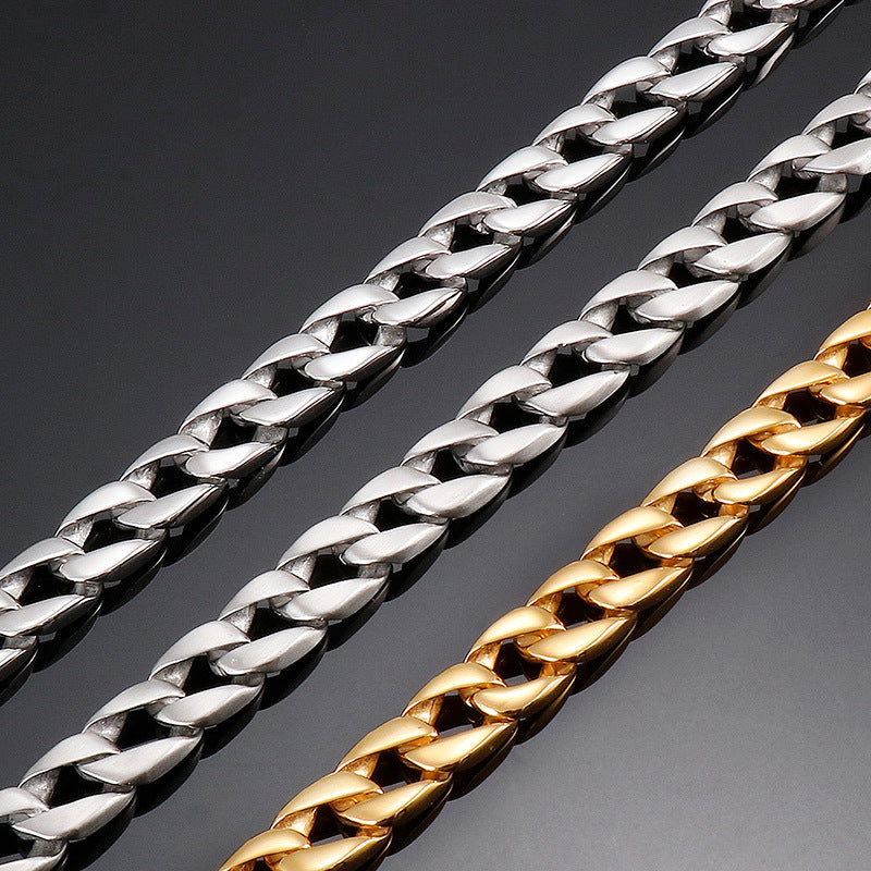 Stainless Steel Titanium Steel Grinding Necklace, Rock
