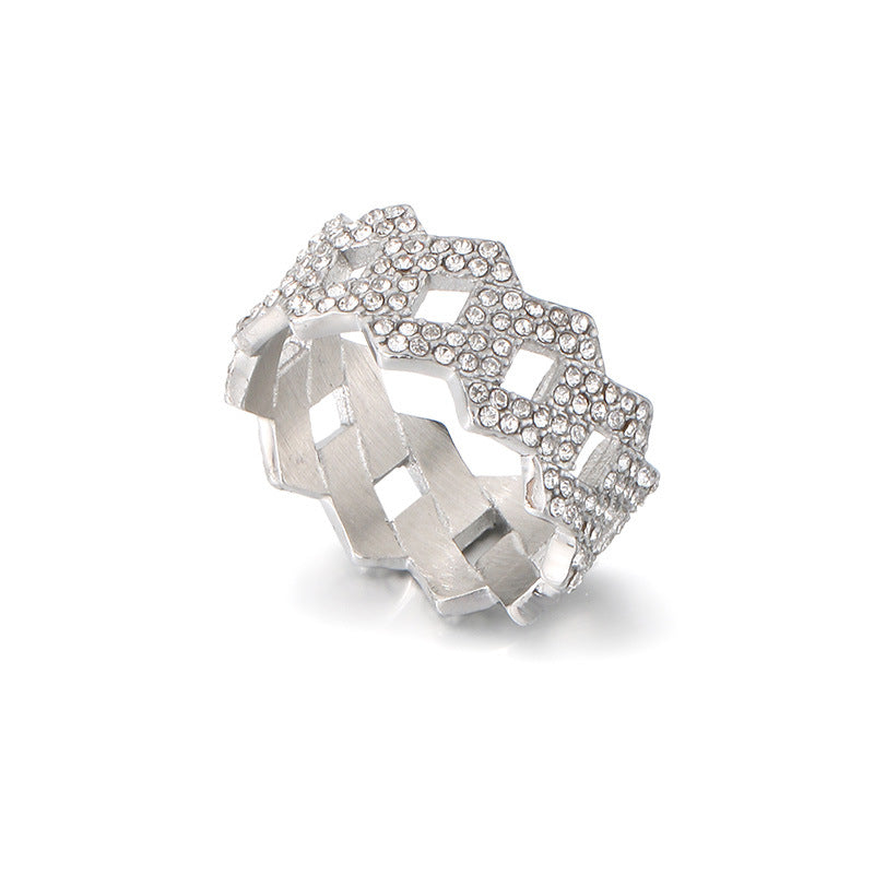 Planderful Personalized Zircon Ring For Men Hip Hop Style