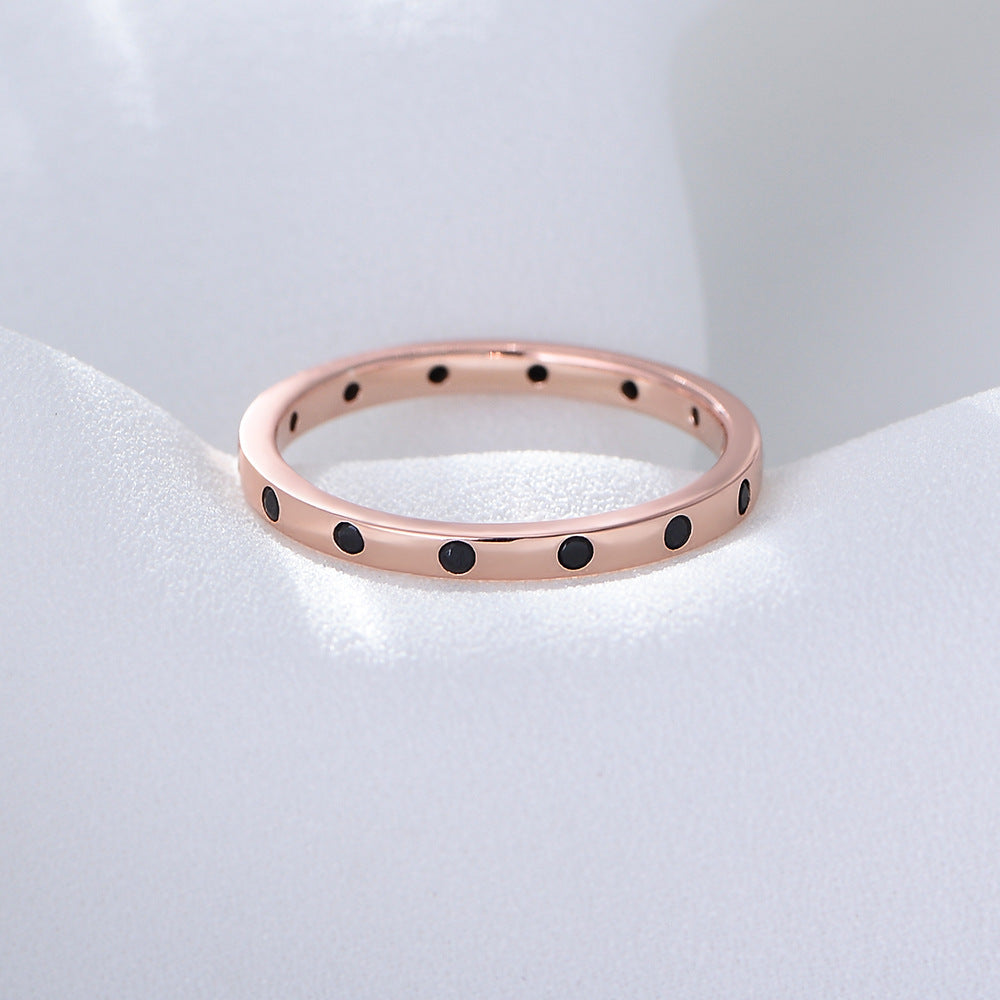 S925 Sterling Silver Stacked Wind Combination Ring Zircon Fine Ring Jewelry