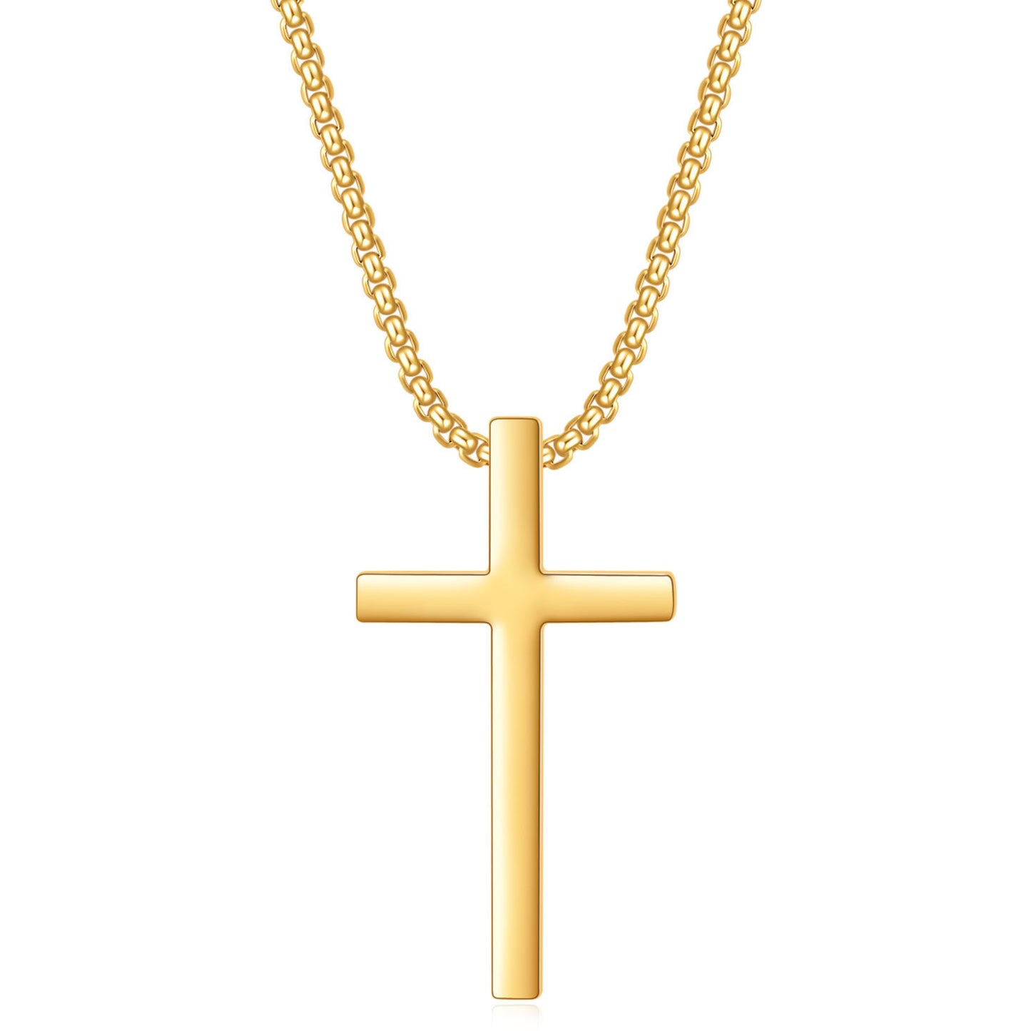 Planderful Everyday Genie Titanium Steel Cross Necklace For Men With Glossy Pendant And Hip Hop Style