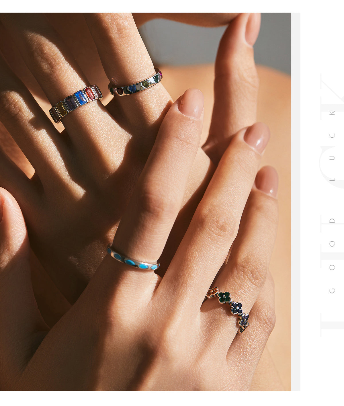 925 Sterling Silver Clover Heart Turquoise Ring