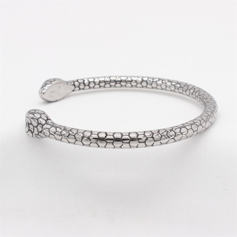 Planderful Everyday Genie – European and American Retro Snake Titanium Steel Bracelet