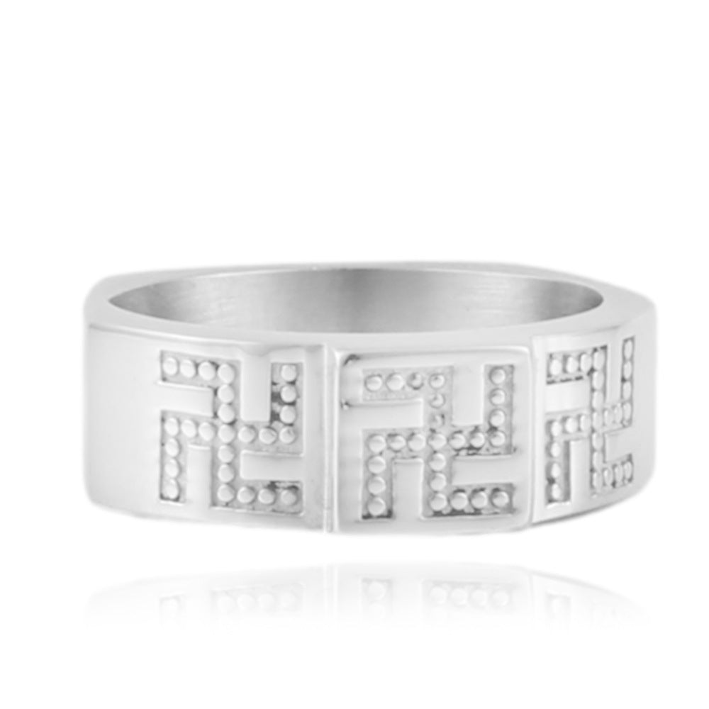 Trendy Titanium Steel Cross Ring for Men and Women - Versatile European and American Fashion Jewelry