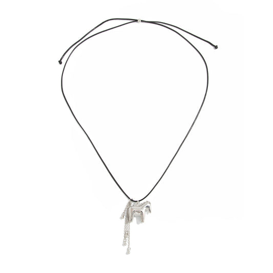 Pony Pendant Long Chain Necklace