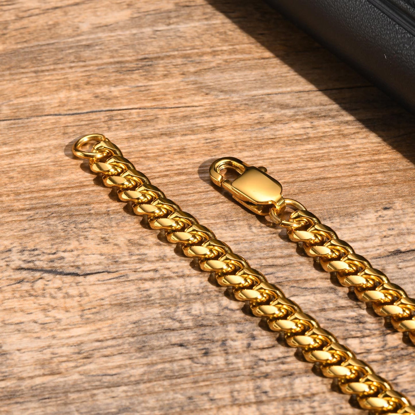 European And American Punk Stainless Steel Cuban Chain Bracelet Vintage Grey Men's Jewelry For Men