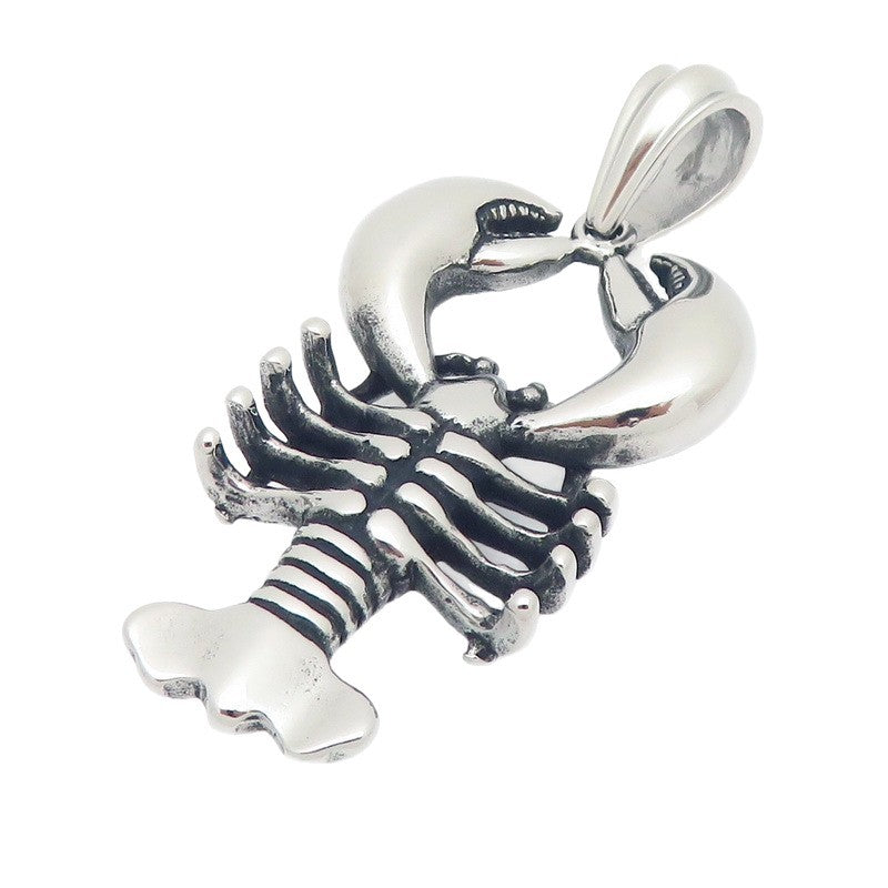 Hipster Animal Ocean Vacation Style Lobster Stainless Steel Men's Pendant Necklace