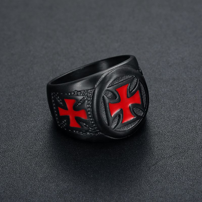Planderful Black Titanium Steel Ring For Men Personalized Retro Punk Jewelry European American Style