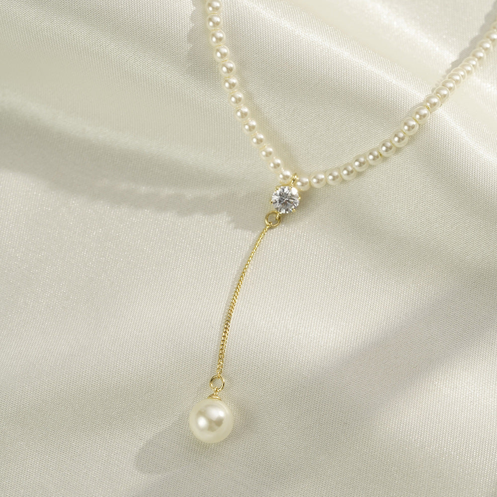 Pearl Tassel Silver Necklace