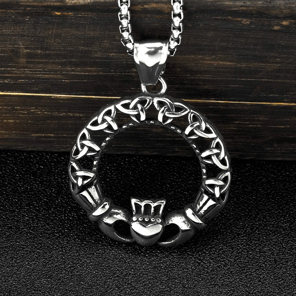 European And American Retro Stainless Steel Men's Pendant Personalized Viking Celtic Knot Necklace For Men