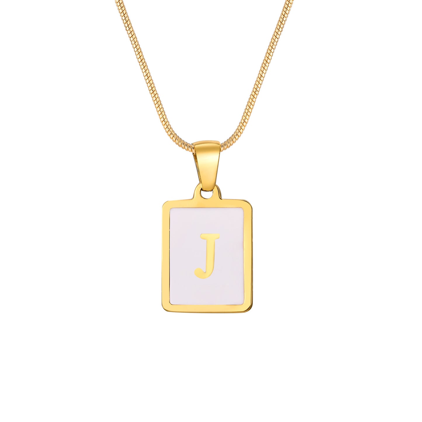 European And American Stainless Steel Gold Letter Pendant Necklace Women