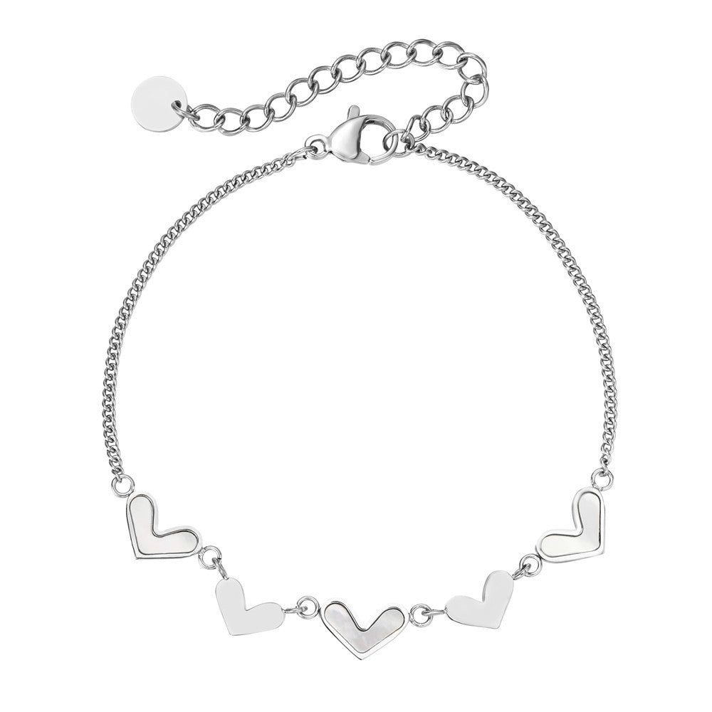 Heart Shaped Shell Titanium Steel Bracelet For Women By Planderful Statement Jewelry Trendy Gift