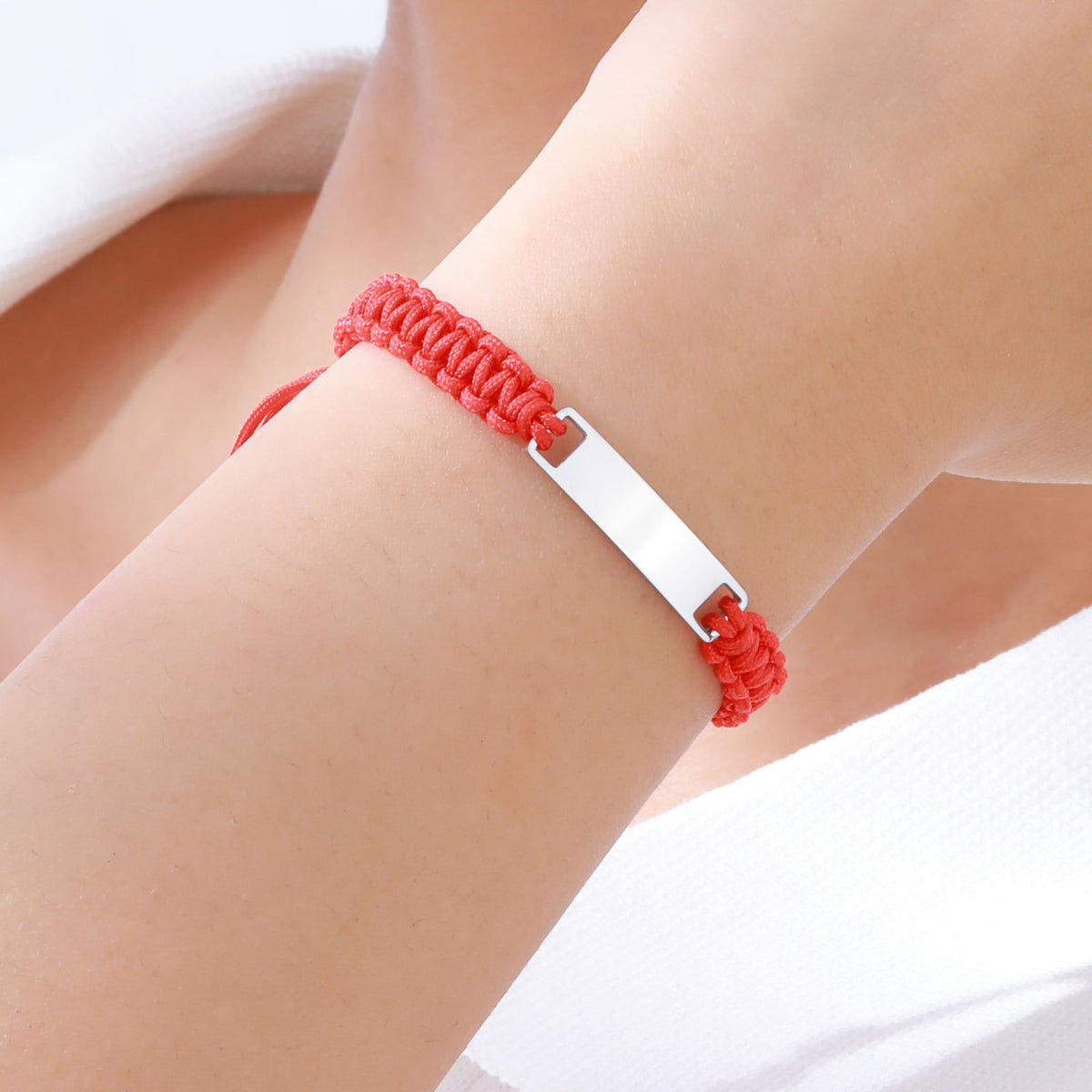 Rose Braided Adjustable Stainless Steel Bracelet