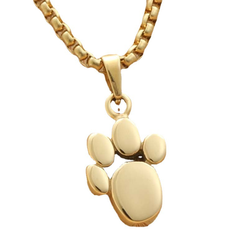 Personalized Titanium Steel Bear Claw Necklace for Men - Retro Punk Animal Pendant Direct from Manufacturer