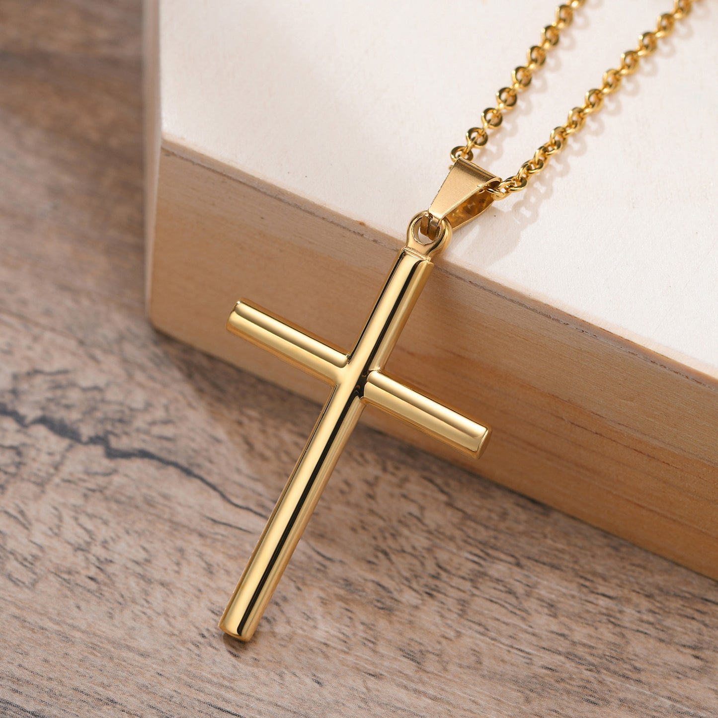 Foreign Trade Accessories Stainless Steel Round Cross Pendant