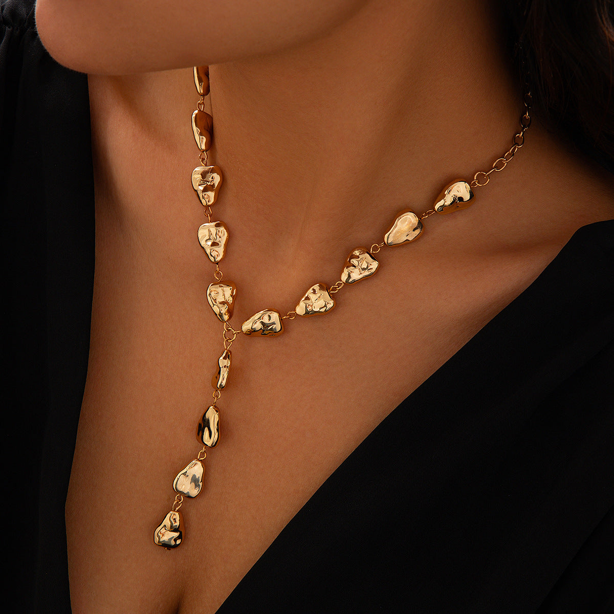 Baroque Teardrop Y-Shaped Necklace