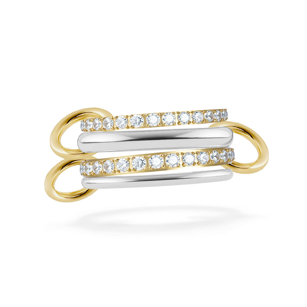 Planderful Four Layered Zircon Ring Set For Women Elegant Stacking Jewelry Everyday Genie Unisex Protection