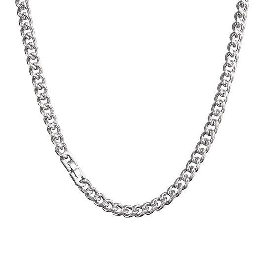 Planderful Jewelry Mens Cuban Link Necklace Stainless Steel Chain Hip Hop Style Everyday Wear