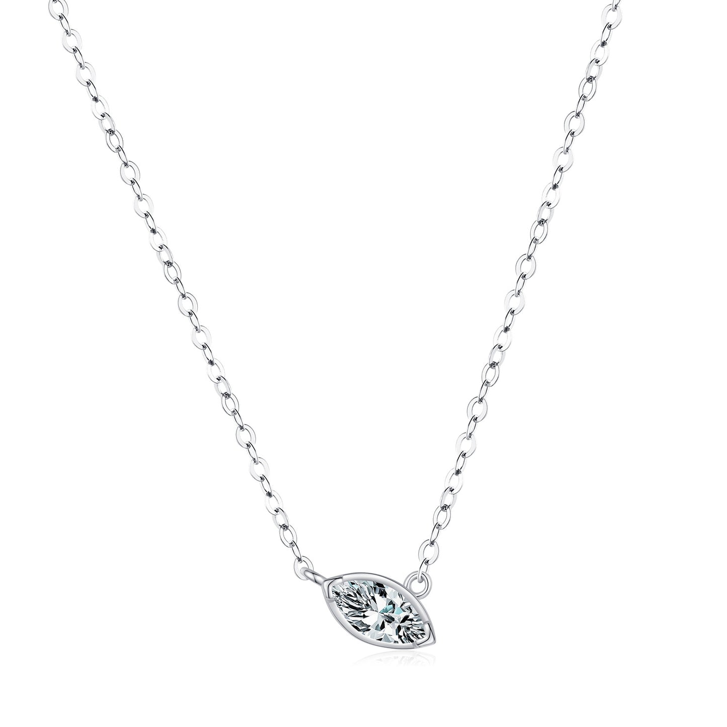 Planderful Collection Everyday Genie S925 Sterling Silver Single Zircon Necklace – Versatile Collarbone Chain for Female Korean Style