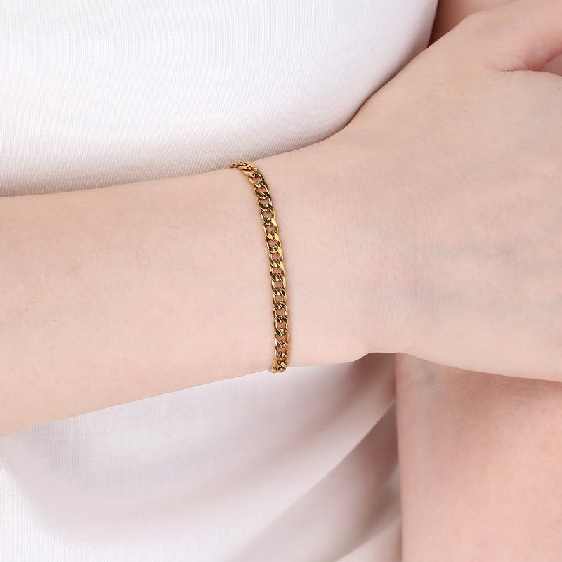 Minimalist Figaro Chain Stainless Steel Bracelet – Unisex Nk Chain Adjustable Handmade