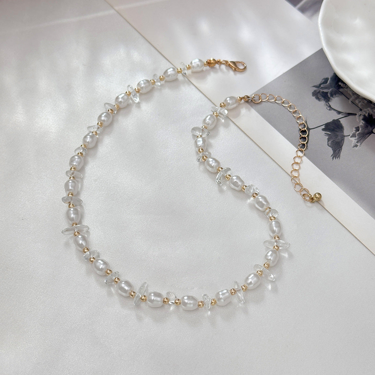 Coastal Beaded Pearl-Style Necklace