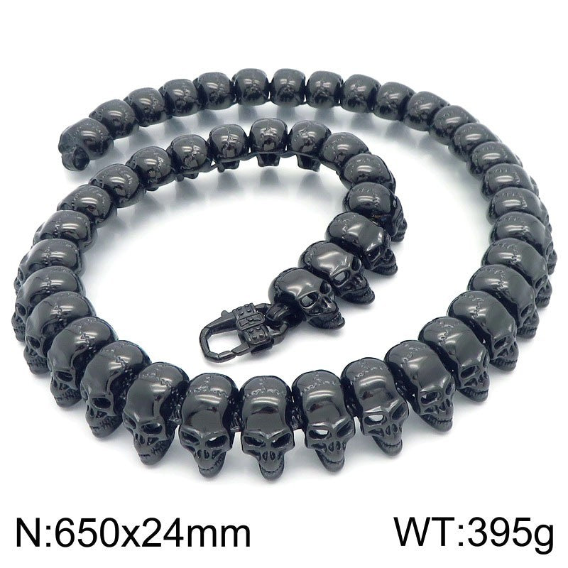 Planderful Skull Necklace For Men Titanium Steel Bold Punk