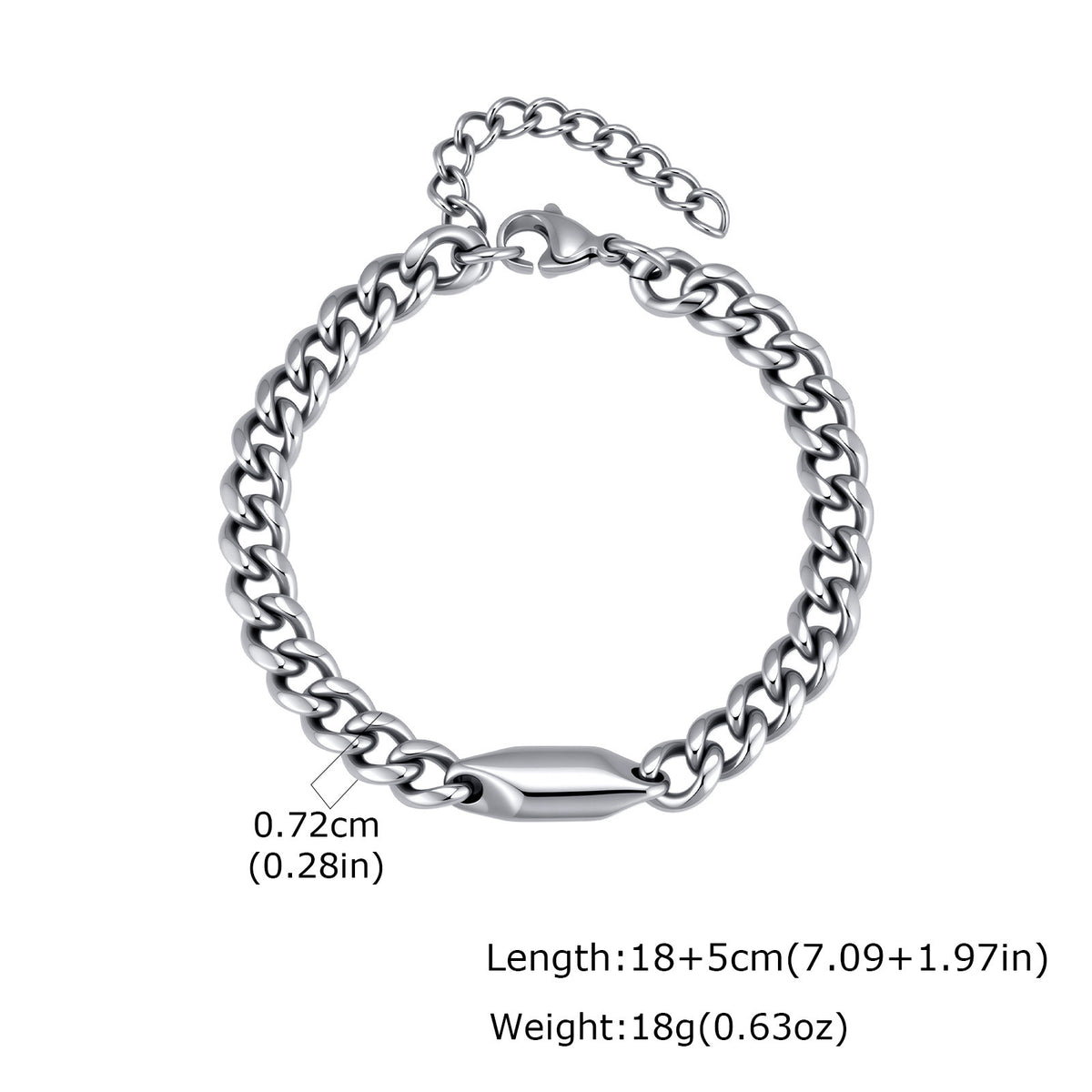 Cuban Chain Stainless Steel Bracelet for Men