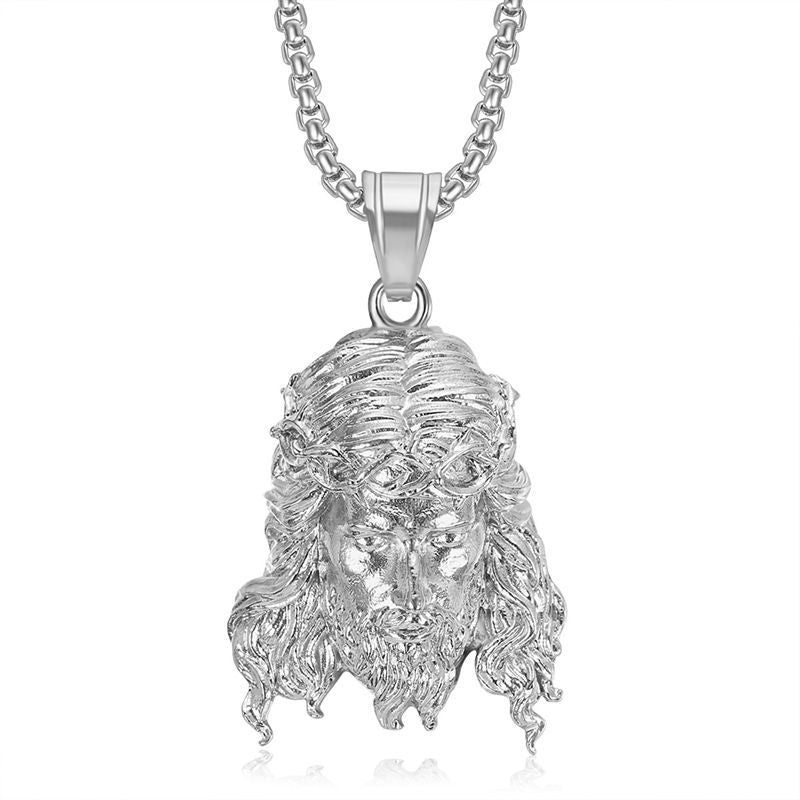 Hip Hop Jewelry Holy Family Jesus Portrait Pendant Necklace For Hip Hop Fans Stainless Steel Gold Plated Planderful