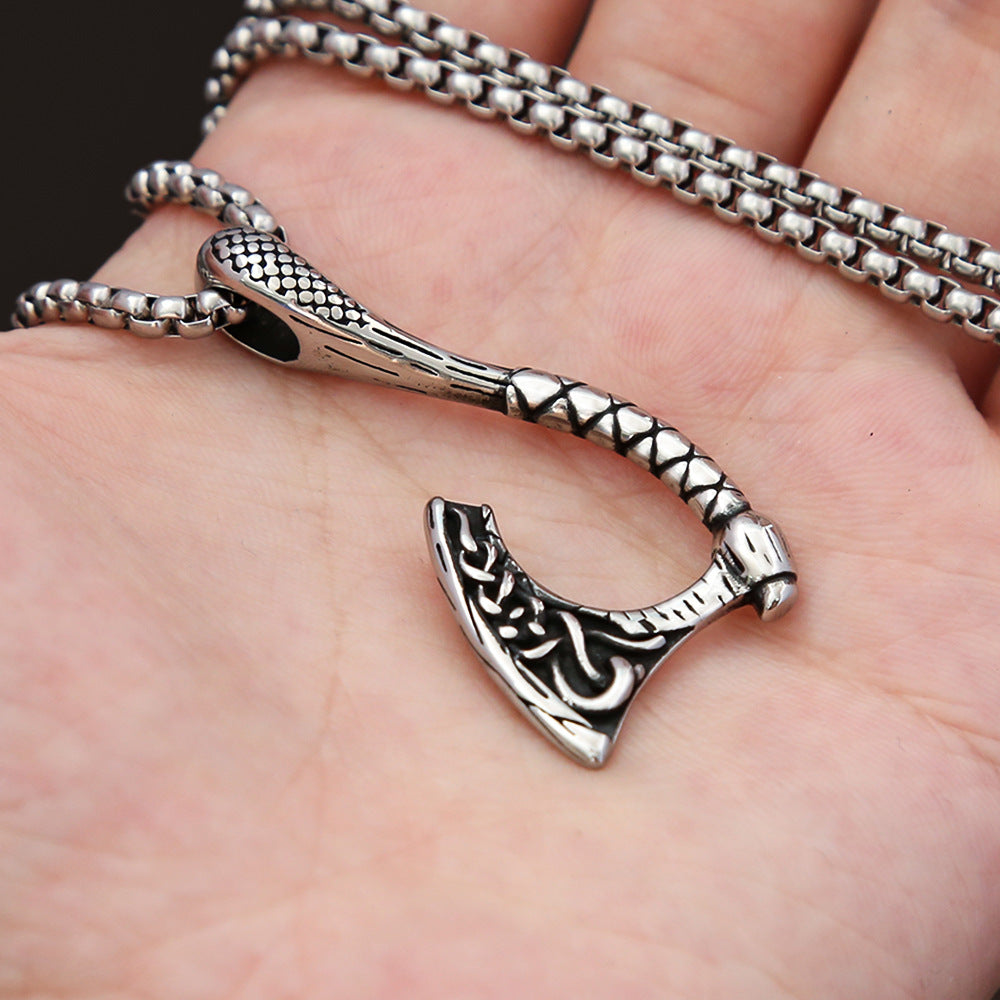 Europe And The United States Retro Long-Handled Axe Necklace