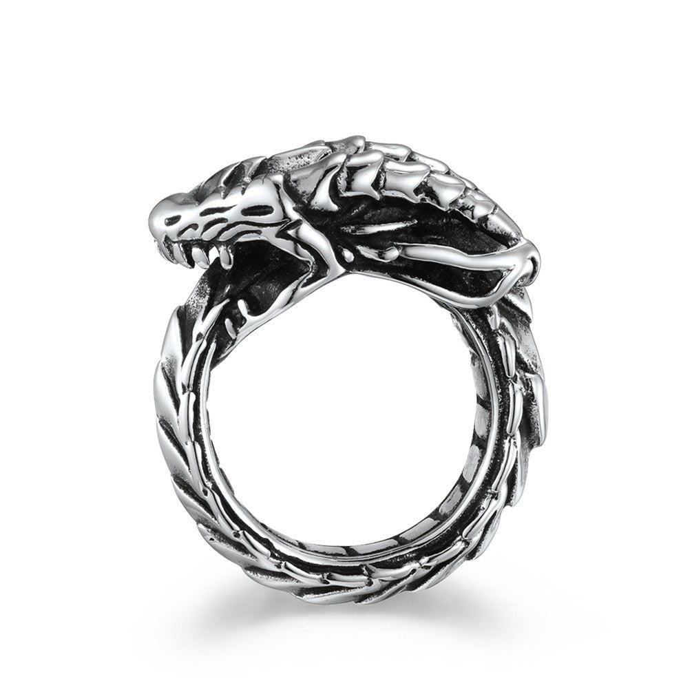 Gothic Stainless Steel Evil Dragon Ring – Punk Stainless Steel Direct product view