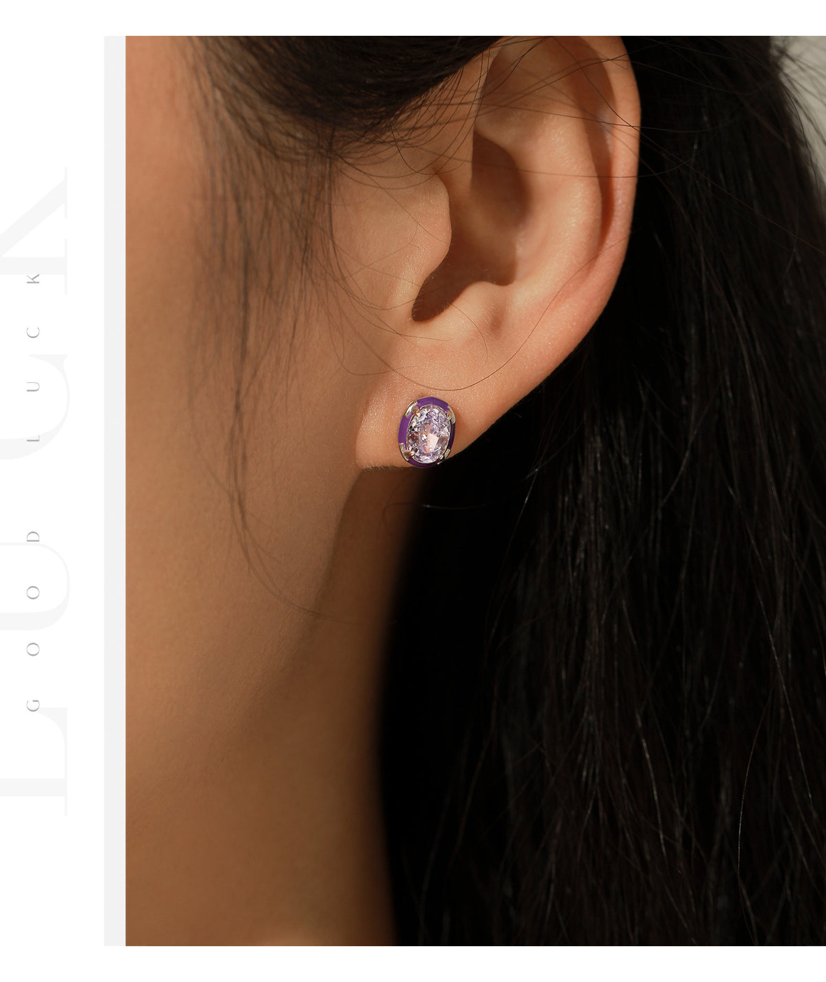 925 Sterling Silver Crushed-Ice Zircon Stud Earrings