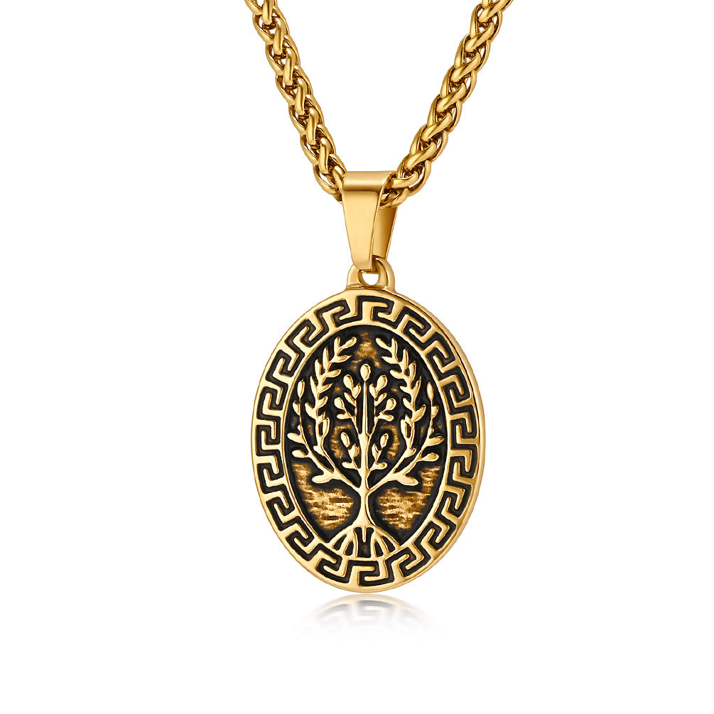 Timeless Tree of Life Titanium Steel Necklace for Men