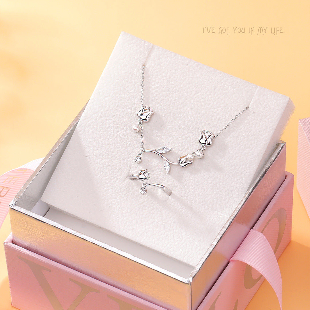 S925 Sterling Silver Tulip Necklace