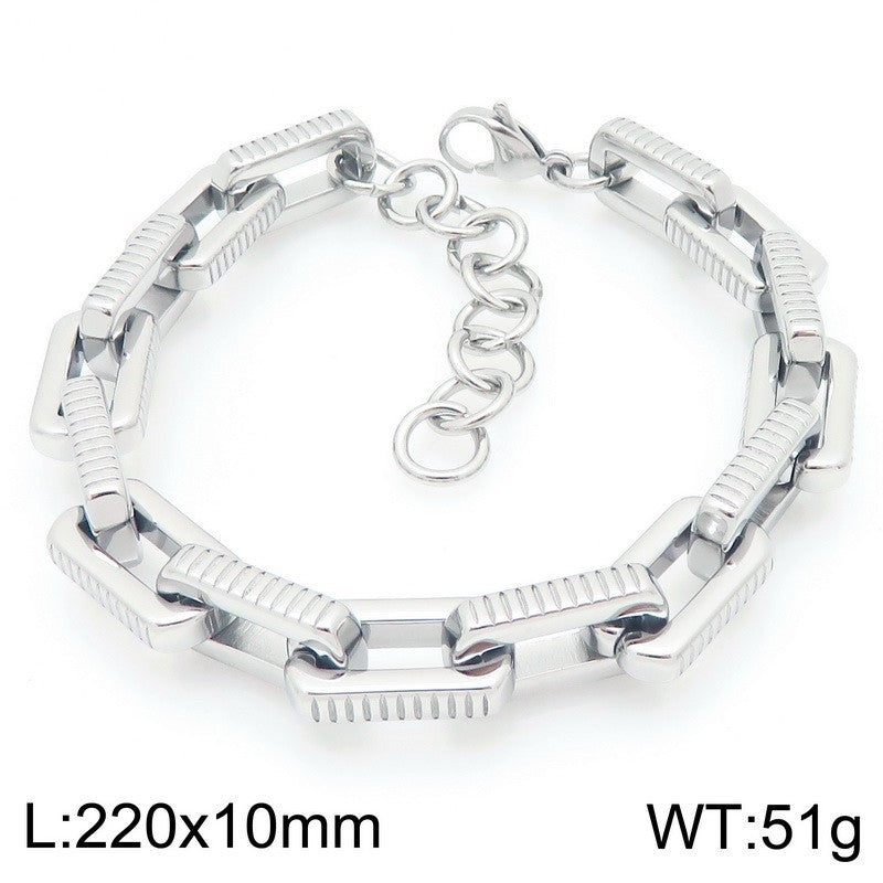 Planderful Hip Hop Locomotive Bracelet For Men Adjustable
