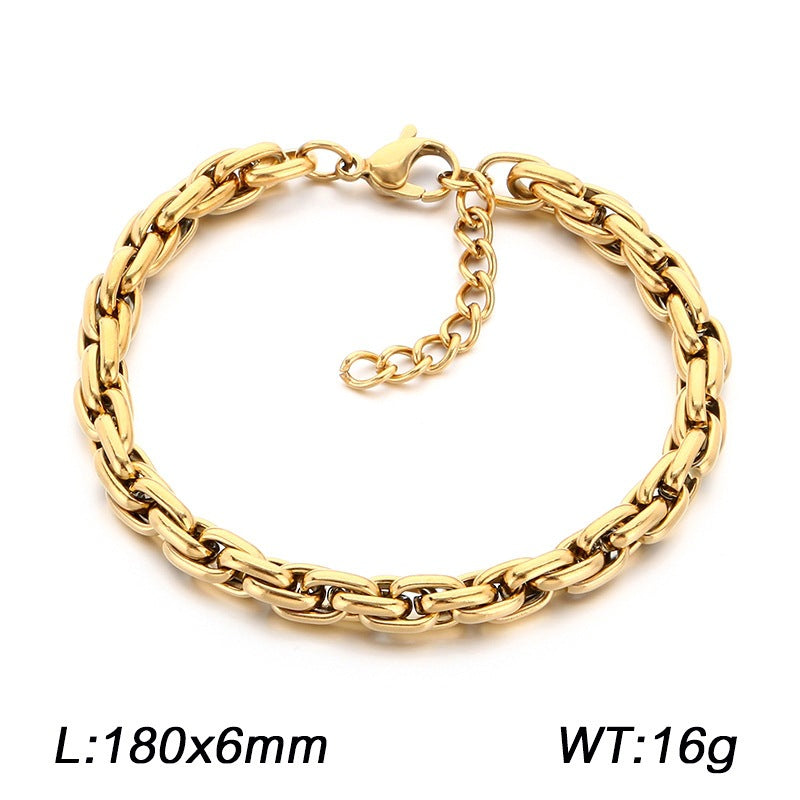 Thick Oval Cuban Unisex Bracelet Commuter Neutral Style Source