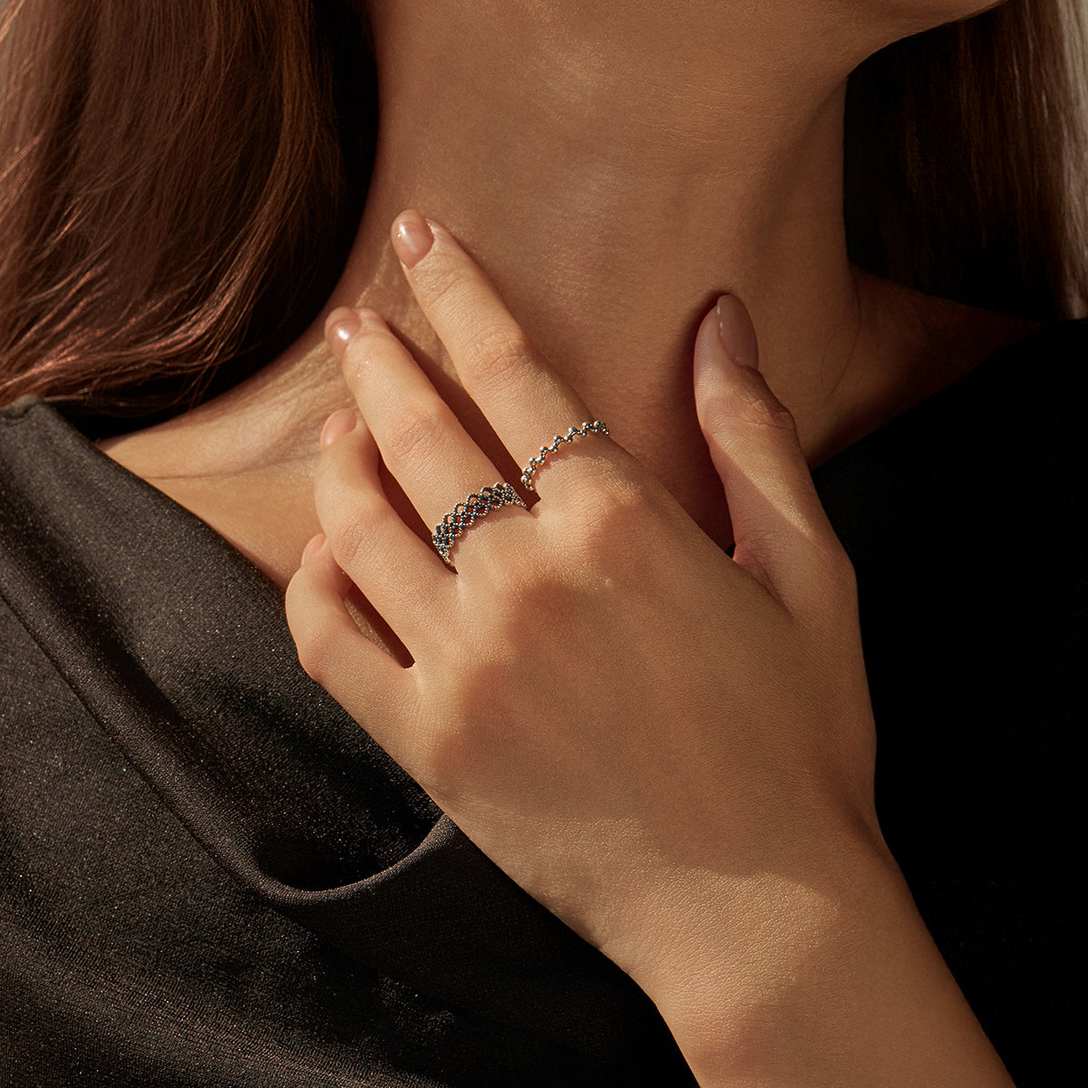 925 Sterling Silver Lace-Edge Heart Ring