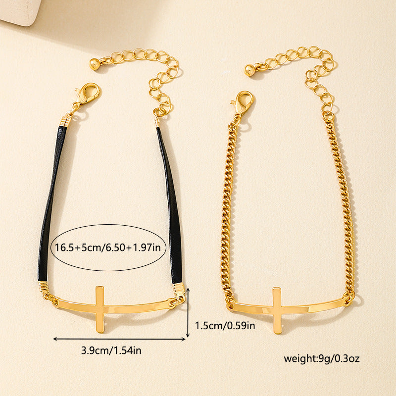 Planderful Vienna Verve Bracelet Set – Fashionable Double-Layered Metal Design