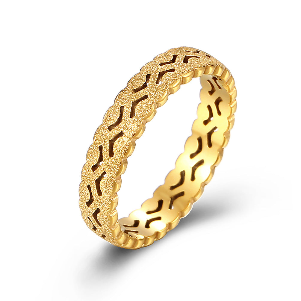 Planderful Korean Pearl Ring Titanium Steel for Women Everyday Elegant Light Luxury Jewelry