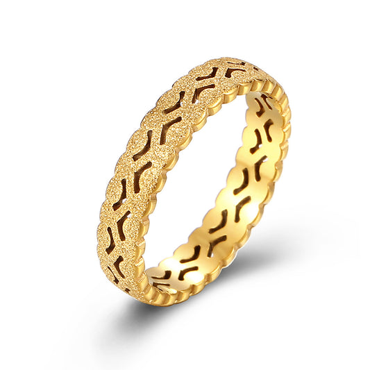 Planderful Korean Pearl Ring Titanium Steel for Women Everyday Elegant Light Luxury Jewelry