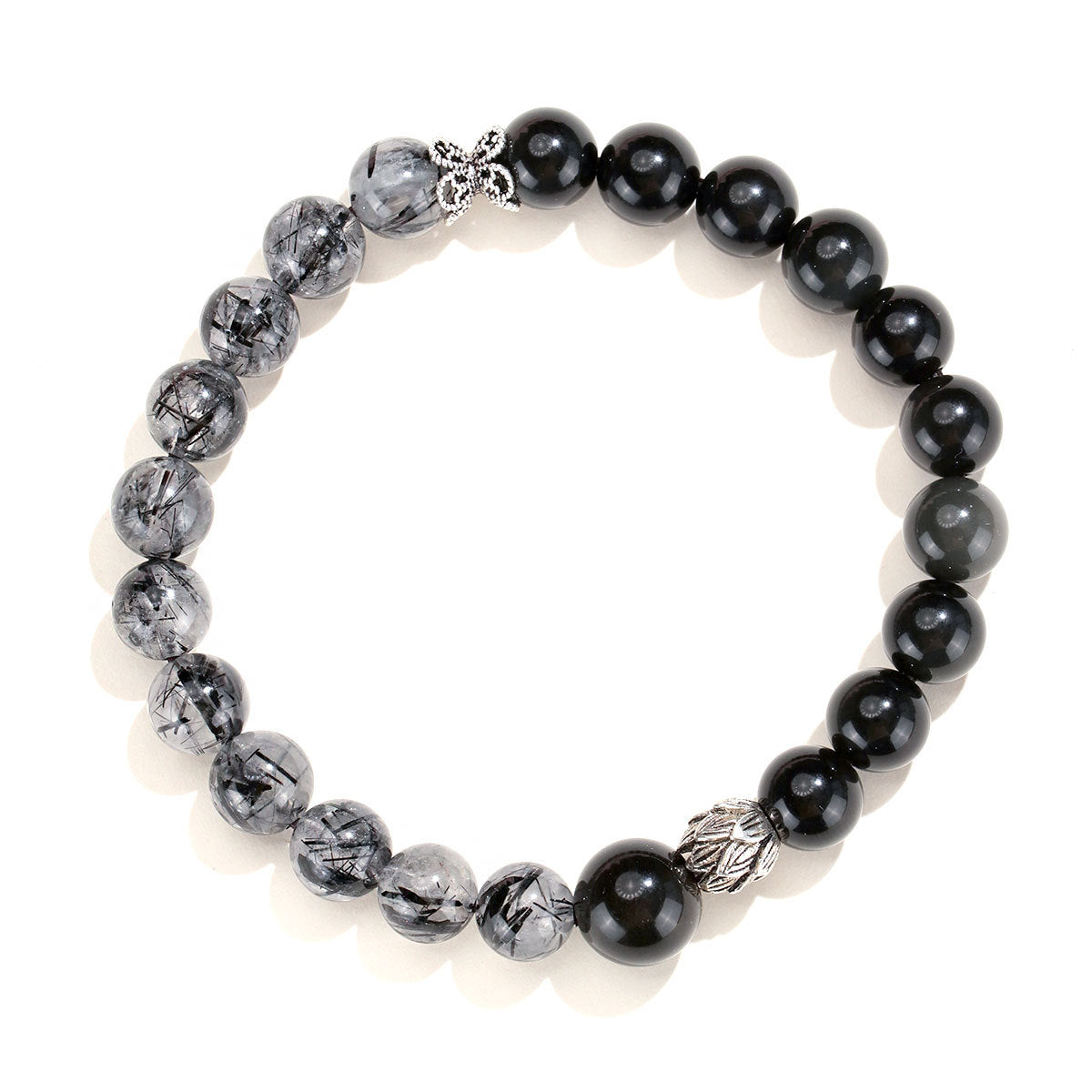 Obsidian Couple Bead Bracelet