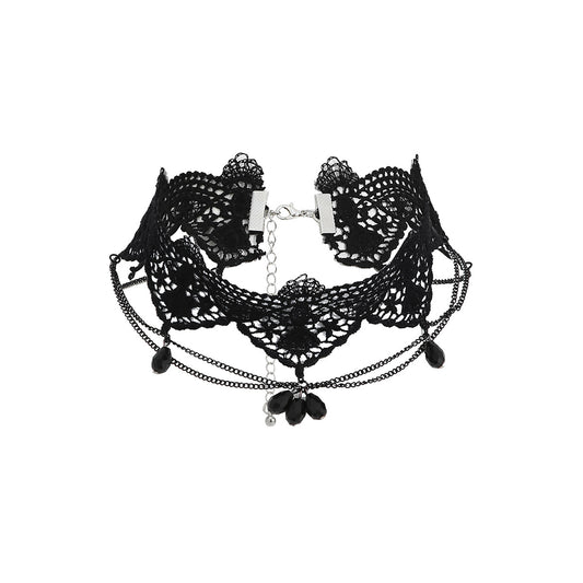 Gothic Style Lace Halloween Choker Necklace for Punk Party