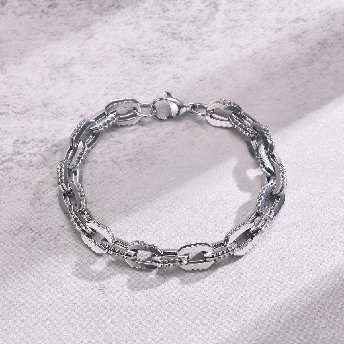 Men's Stainless Steel Toothed Bracelet Steel