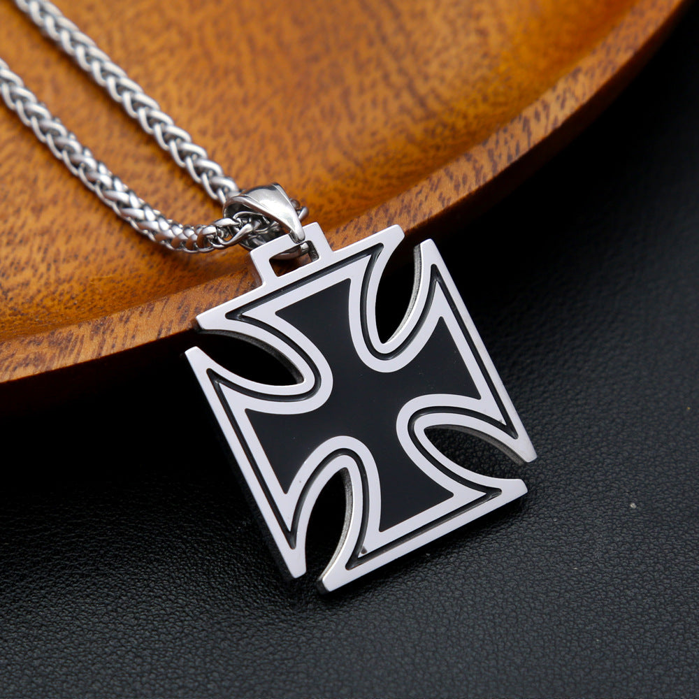 Punk Cross Stainless Steel Men's Pendant Necklace