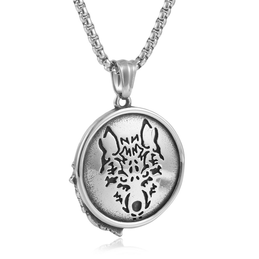 European And American Stainless Steel Wolf Pendant Necklace