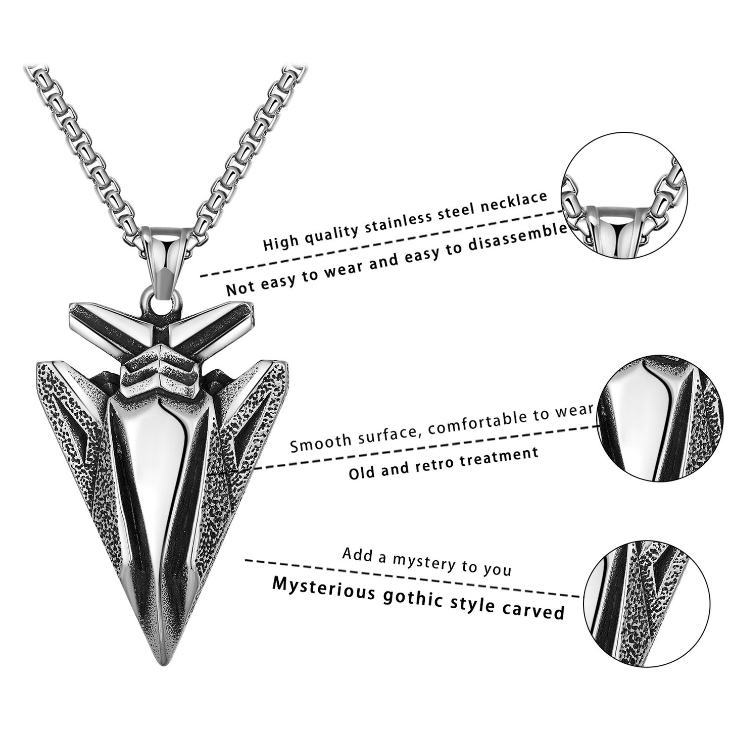 Steel Necklace Vintage Hip Hop